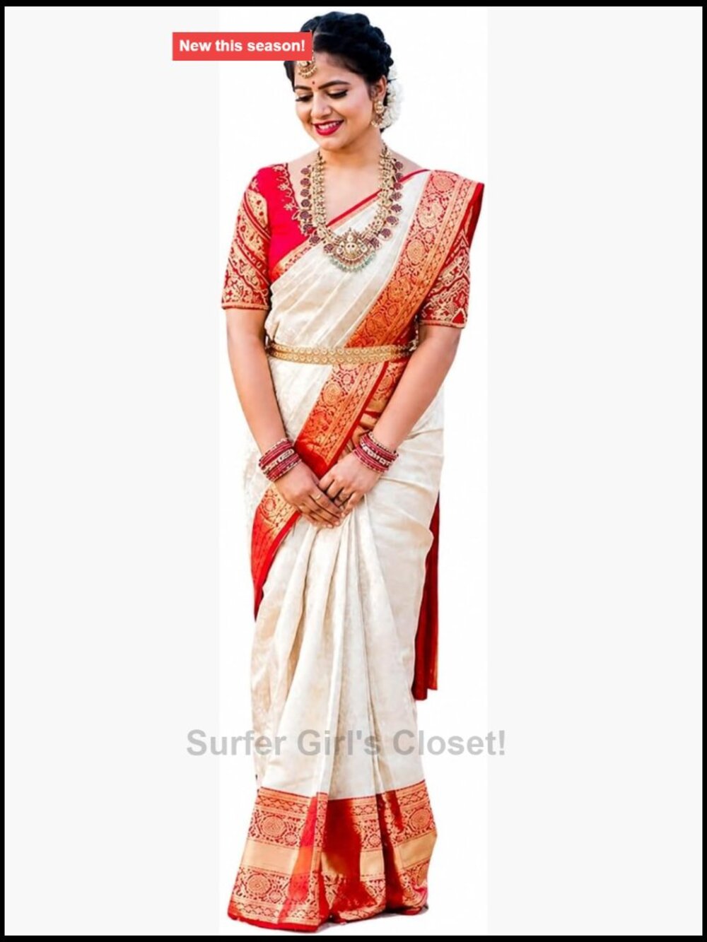 Soft Lichi Silk Saree with Blouse Piece Traditional Ethnic Wear